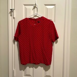 Madewell Silk Refined Tee in Foulard Dot Diamond Boxy Short Sleeve Shirt